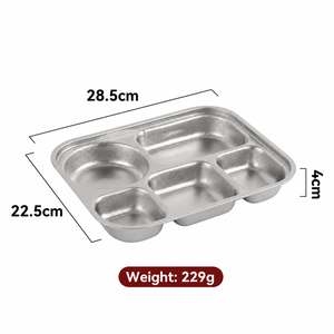 Plato Dividido de Titanio con 5 Compartimentos, Bandeja Seccional para Alimentos, Logotipo Personalizado, OEM, Venta al Por Mayor, Precio de Fábrica - Product Image 3