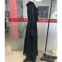 Robes à volants Charlotte personnalisées pour femmes, col haut, manches longues, robes maxi pour femmes