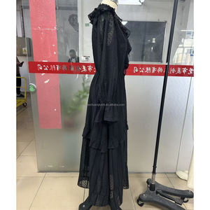 Kadınlar için özel Charlotte fırfırlı elbiseler yüksek boyun çizgisi uzun kollu Maxi elbiseler bayanlar - Product Image 4