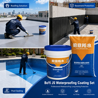 Revêtement imperméable en ciment polymère JS-P, peinture flexible à deux composants avec design chinois pour les murs et les toits de la salle de bain - Garantie de 5 ans