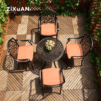 Ensemble de meubles de jardin en aluminium moulé, résistant aux intempéries, pour terrasse, patio, barbecue, café, table en métal, ensemble de salle à manger