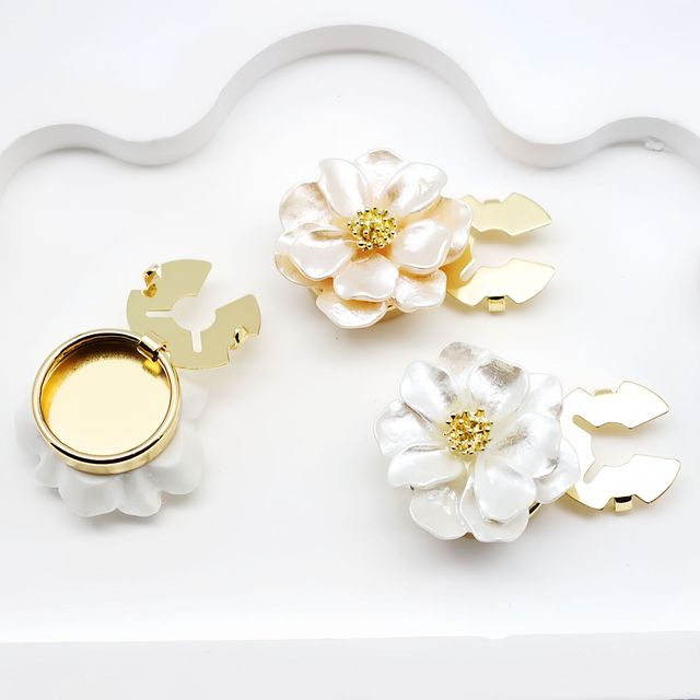Factory Wholesale High-end Light Luxury Metal Shirt Buttons Cufflinks Accessories Turtle Buckle Set Floral Pattern Clip Button