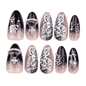 <span class=keywords><strong>Uñas</strong></span> Postizas Acrílicas en Caja <span class=keywords><strong>de</strong></span> 24 Piezas, con Empaque, Cobertura Completa, Estilo Francés, Almendradas, Ballerina, con Brillantina - Product Image 4