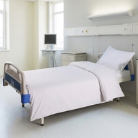 Parure de lit d'hôpital rayée blanche en coton et polyester, tissage satiné, housse de couette et taie d'oreiller 600TC, antistatique pour clinique et salle d'hôpital