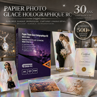 Papier photo holographique RC en gros, impressions photo décoratives, format de feuille personnalisé, support photo couché RC, papier photo holographique RC