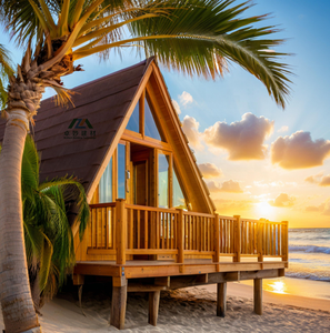 Casa in Legno Prefabbricata Pronta all'Uso Design Moderno Ecologico Impermeabile Caratteristiche Appartamento Prefabbricato Villa <span class=keywords><strong>Vacanze</strong></span> in Vendita <span class=keywords><strong>Case</strong></span> Triangolari - Product Image 1