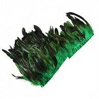 Frange de pompons en plumes de coq teintes violettes, bordure en tissu Yong pour accessoires vestimentaires, décoration de chapeaux, artisanat de carnaval, lot en gros