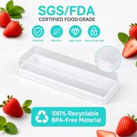 Boîte à gâteau rectangulaire en plastique PET transparente jetable avec couvercle pour salade, hamburger, pain, fruits, crème, pâtisserie, emballage de boulangerie