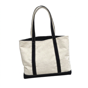 Large Capacity <b>Canvas</b> Tote Bag Women Shoulder Handbag Casual <b>Shopper</b> Bag Contrast Color - Product Image 1
