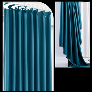 Full Blackout Luxury Hotel Blue Velvet Solid Color Shade Eyelets Drape Fabric for Bedroom Living Room Window <strong>Curtain</strong> - Product Image 3