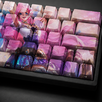 Ensemble de touches de clavier personnalisées LOL Seraphine, 68 touches, impression latérale, PBT, sublimation par transfert, pour clavier mécanique de jeu, vente en gros OEM