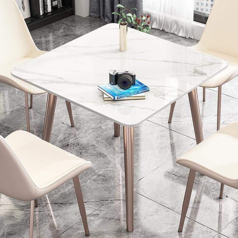 Table carrée en pierre reconstituée 90 cm - Table individuelle uniquement