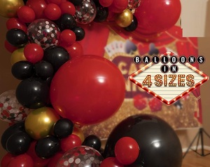 Kit de Arco de Globos Rojos y Negros para Casino 49er y Guirnalda de Decoración para Fiesta de Cumpleaños de Niño Leñador X0000 - Product Image 6