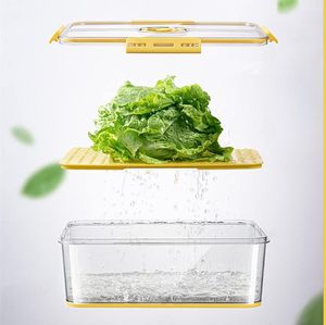 <b>Plastic</b> Rectangle Fridge Organizers with Drain Plate and Timer Multi-Size Egg Tray Set - Product Image 5