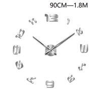 Jam dinding akrilik besar 3D, DIY jam dinding desain elegan