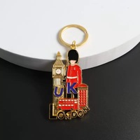 Porte-clés personnalisé en alliage de zinc émaillé, souvenir touristique, monuments mondiaux Burj Khalifa, Big Ben, Shanghai, porte-clés en métal, cadeau promotionnel