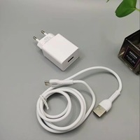 Chargeur mural B2euM 12W à charge rapide 5V 2.4A avec port USB Type-C, adaptateur prise UE pour téléphone, écouteurs, voyage, micro-câble Hotriple