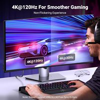 Câble UGREEN 8K 60Hz 4K120Hz, câble actif tressé en nylon DP1.4 vers DP2.1 unidirectionnel, convertisseur DP