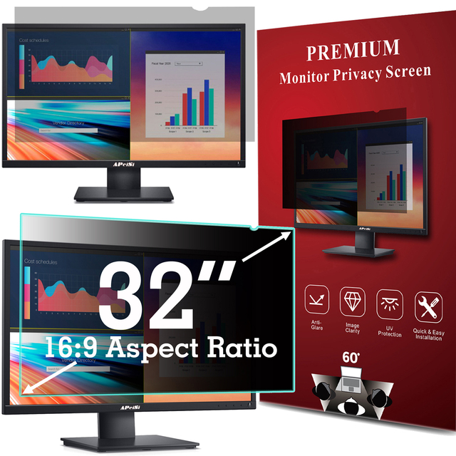 32 Inch Computer Privacy Screen Protectors Filter for Widescreen LCD Desktop Monitor /TV Aspect Ratio 16:9