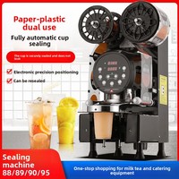 Machine de scellage entièrement automatique pour thé aux perles, équipement commercial pour salons de thé, 110V/220V, scelleuse de gobelets directe