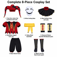 Costume de Clown en Velours Personnalisé de Haute Qualité, Tenue de Bouffon pour Halloween, Cosplay, OEM ODM, Personnalisable pour Fête de Cirque et Carnaval