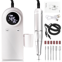 Petit kit de manucure électrique rechargeable pour salon de beauté et usage domestique, comprenant dissolvant de vernis à ongles, lime à ongles et ponceuse à ongles, modèle chinois
