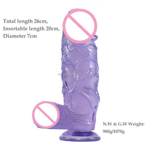 Sacknove 10.2 Inch Extra Grote Dikke Simulatie Kunstmatige Rubber Dikke Grote Penis Zuignap Jelly Seksspeeltjes Crystal Dildo - Product Image 3