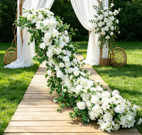 Hilera de Flores Artificiales, Camino Floral Artificial para Decoración de Mesa, Suelo y Escenarios en Bodas, Cumpleaños y Banquetes