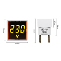 Voltmètre numérique miniature AC 220V avec affichage LED, prise EU, voltmètre carré, voyants lumineux