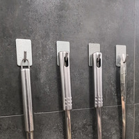 Gantungan Baju Dinding Logam Stainless Steel 3M Perekat Tempel Sendiri, Rak Pengatur Pakaian, Gantungan Kamar Mandi