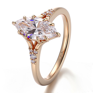 1-3ct Marquise Cut IGI certificata Lab Diamond 925 in argento Sterling anello regalo di san valentino per matrimonio di fidanzamento uomo e donna - Product Image 2