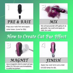 Nuevo Polvo Magnético Verde con Brillo Efecto Ojo de Gato |   Pigmento Metálico Camaleón para Arte de Uñas, Grado Cosmético, Magnético, Colores Personalizables - Product Image 4