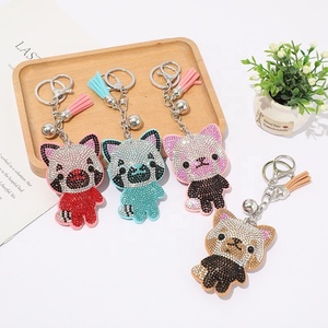 New Fashion <b>Key</b> Ring Crystal Cat <b>Key</b> <b>Chain</b> Purse Bag Charm Pendant Bling Pet Cat <b>Key</b> <b>Chain</b> Wholesale - Product Image 1
