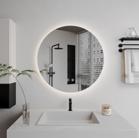 Offre Spéciale moderne luxe infini salle de bain mur LED miroir forme ronde miroir intelligent avec lumière appartement projet Villa hôtel bain