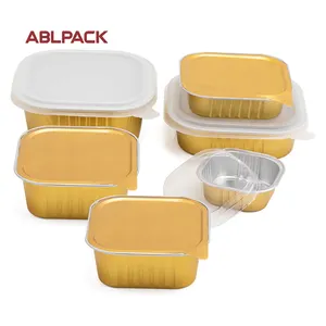 Đầy màu sắc nhôm lá container ABL gói thực phẩm lớp Pie lá container với nắp vuông