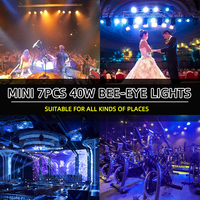 Projecteur Wash à Tête Mobile 7*40W 7 Yeux Effet Abeille HH-LM740F avec Télécommande RGBW LED IP65 pour Parc à Thème