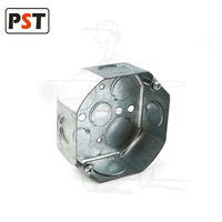 Boîte de plafond octogonale en acier avec barre de suspension, boîte électrique et support, boîte de conduit électrique