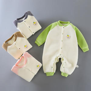 Combinaison pour bébé automne-hiver, combinaison à manches longues pour bébé, 100% polyester, combinaison pour enfants de 0 à 18 mois, pyjama chaud pour enfants - Product Image 1