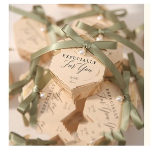 Wholesale Luxury Paper Board Hexagon Shape Chocolate Candy <strong>Box</strong> Birthday <strong>Weeding</strong> Day Present Gift Packaging <strong>Box</strong> with Pearl - Product Image 2