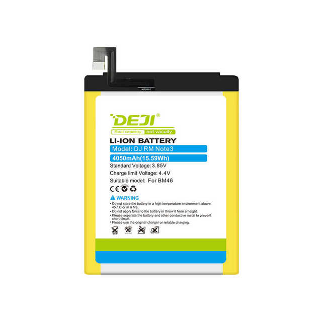 DEJI OEM Suppliers Hot Sell Gb31241-2014 Mobile Phone Battery for Redmi Note 3 BM46 Battery