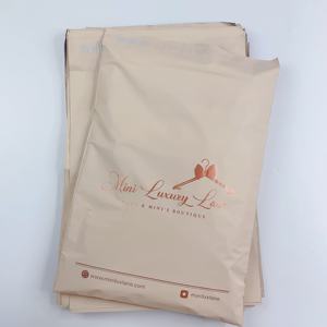 Sacs de Courrier Luxe Pêche avec Logo Doré Rose - Sacs d'Emballage Personnalisés pour E-commerce - Product Image 3