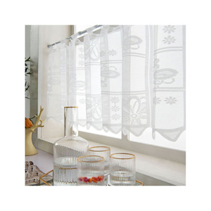 White <b>Lace</b> Kitchen <b>Curtain</b> Rod Mounted Translucent Half <b>Curtain</b> For Living Room Bedroom Dining Room Bathroom - Product Image 4
