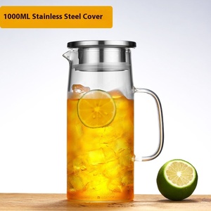 Cool <strong>White</strong> Glass Cold Water <strong>Kettle</strong> with Lid Large Capacity Heat-Resistant Juice Pot Tea Pot for Household Use Tea Set - Product Image 6