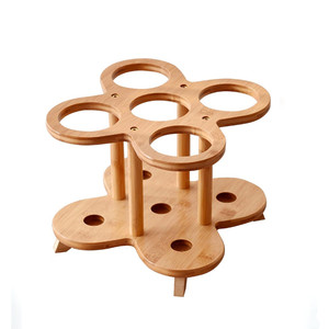 Moderno Soporte de Bambú para Almacenamiento de Vino en Esquina, para 5 y 9 Botellas, para Gabinete de Restaurante - Product Image 6