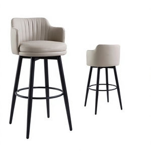 Chaise <span class=keywords><strong>de</strong></span> <span class=keywords><strong>bar</strong></span> moderne en cuir <span class=keywords><strong>de</strong></span> haute qualité avec base chromée, tabourets pivotants à <span class=keywords><strong>hauteur</strong></span> <span class=keywords><strong>de</strong></span> comptoir, design durable pour <span class=keywords><strong>bar</strong></span> à domicile et usage commercial - Product Image 6