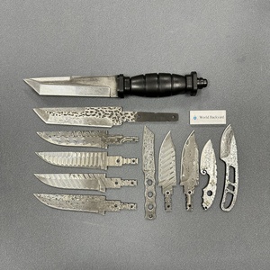 Lames en acier Damas Drop Tanto Point pour couteaux EDC, lames VG10 avec manche partiellement fini, ébauches de lames multi-styles pour fabricants de couteaux - Product Image 3