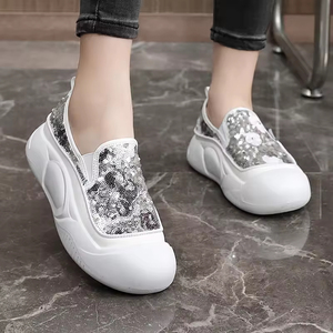 2026 Women's Sporty Lace-Up Closure Anti-Slip Breathable Fashion Trend Personalized Sequins Decorative Shoes Summer Autumn - Product Image 2