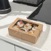 Boîte en papier kraft jetable écologique personnalisée avec des matériaux recyclés, boîte d'emballage rigide résistante à la graisse pour les bonbons