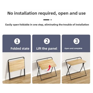 Escritorio Plegable Portátil de Estilo Moderno con Panel Superior Extraíble, Altura Ajustable, Marco de Hierro, para Uso Comercial, de Pie o Acostado - Product Image 5