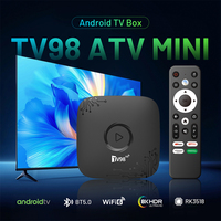 Venta al por mayor TV98 ATV MINI Allwinner H313 Android 14 4K Full HD Set-Top Box Nuevo Diseño 2GB RAM 16GB ROM para Google